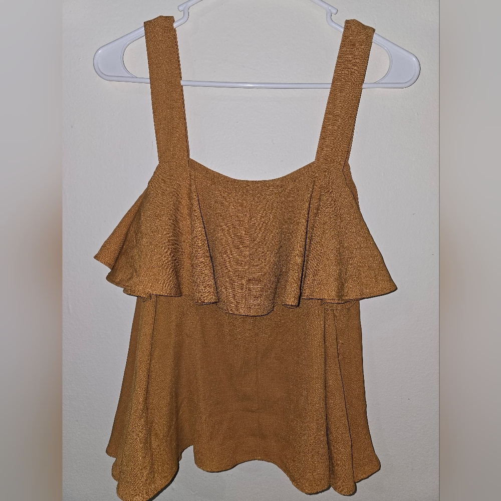 FAVLUX Camel Ruffle Camisole
